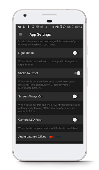 How to adjust the audio latency on Android with The Metronome
