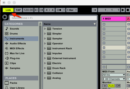 ableton live 9.6 support midi